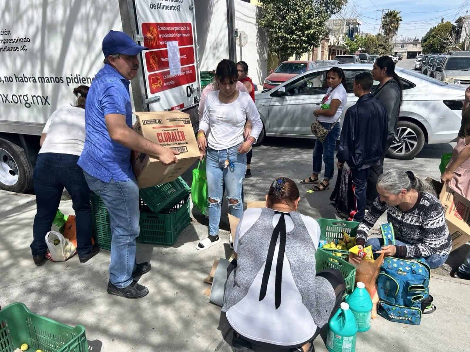 Banco de Alimentos de Saltillo entrega alimentos a familias en Ramos Arizpe