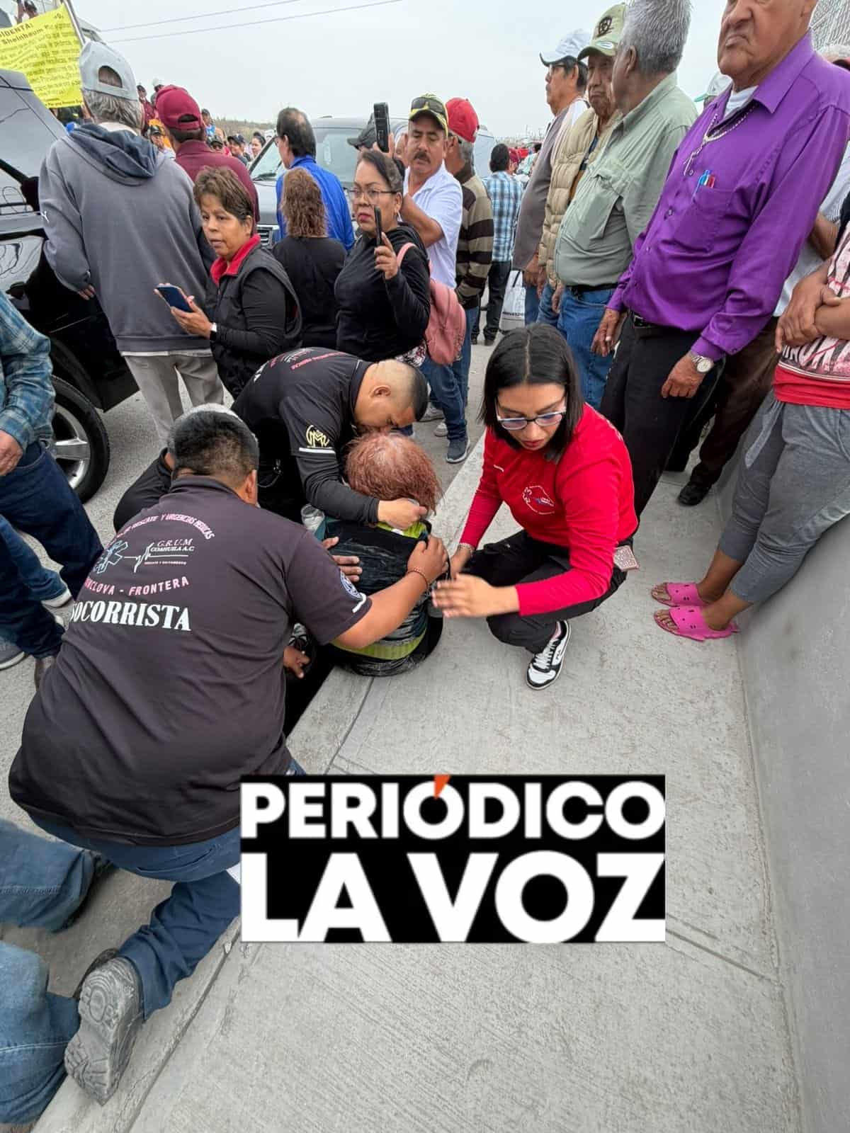 Mujer se desmaya en Monclova durante visita de Claudia Sheinbaum