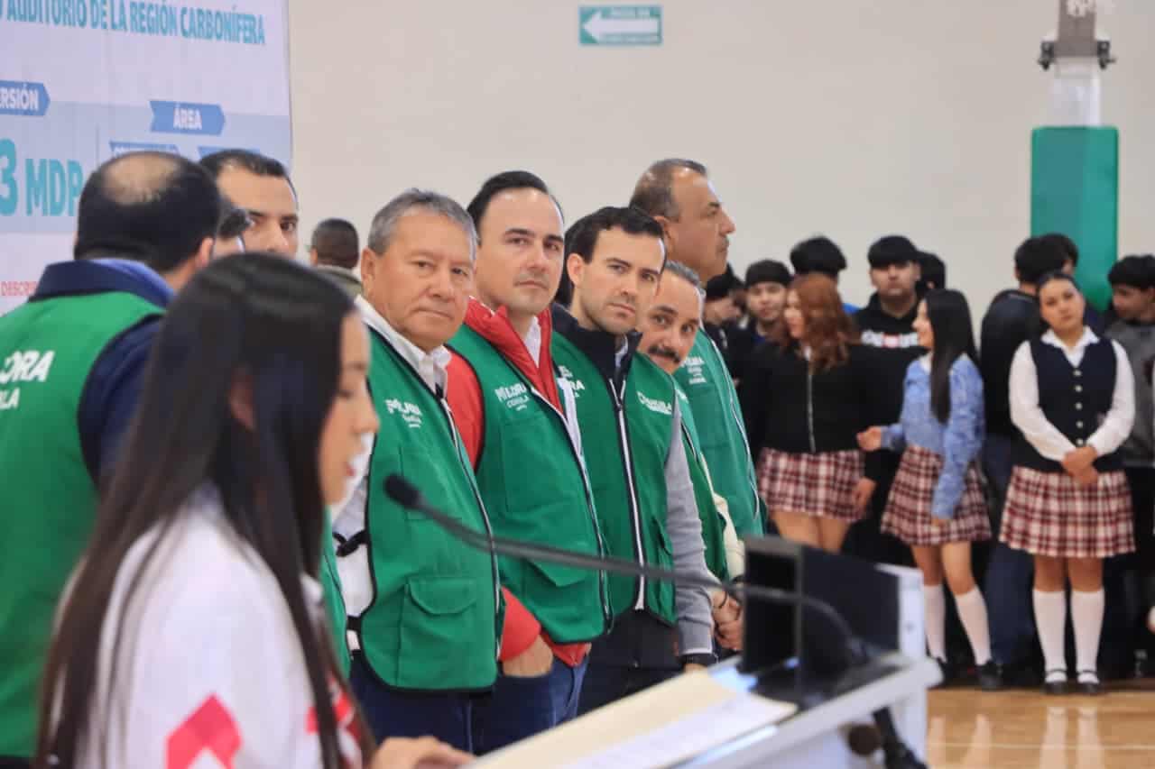 Inauguran Gimnasio Auditorio en San Juan de Sabinas con inversi&oacute;n de 42.3 millones