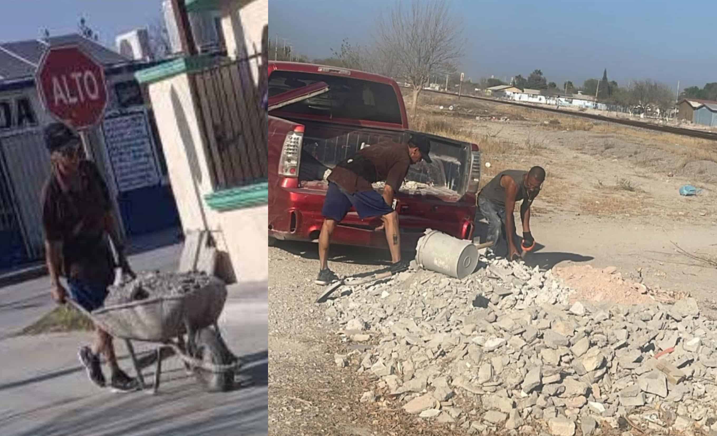 Vecina evita tiradero de escombro en calles de Nava