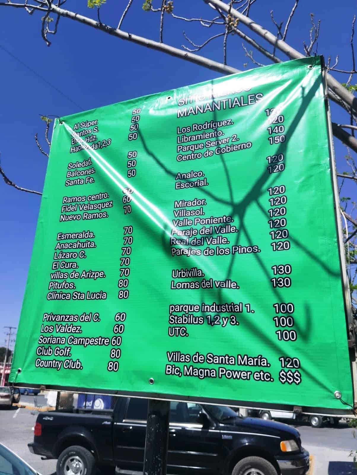 Habitantes de Ramos Arizpe protestan por tarifas excesivas en taxis