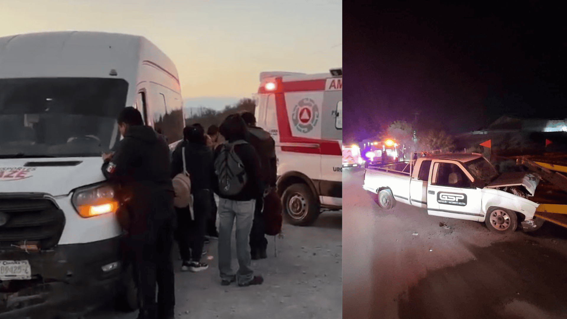 En Ramos Arizpe  Dos accidentes dejan  19 lesionados en carretera antigua a Monclova