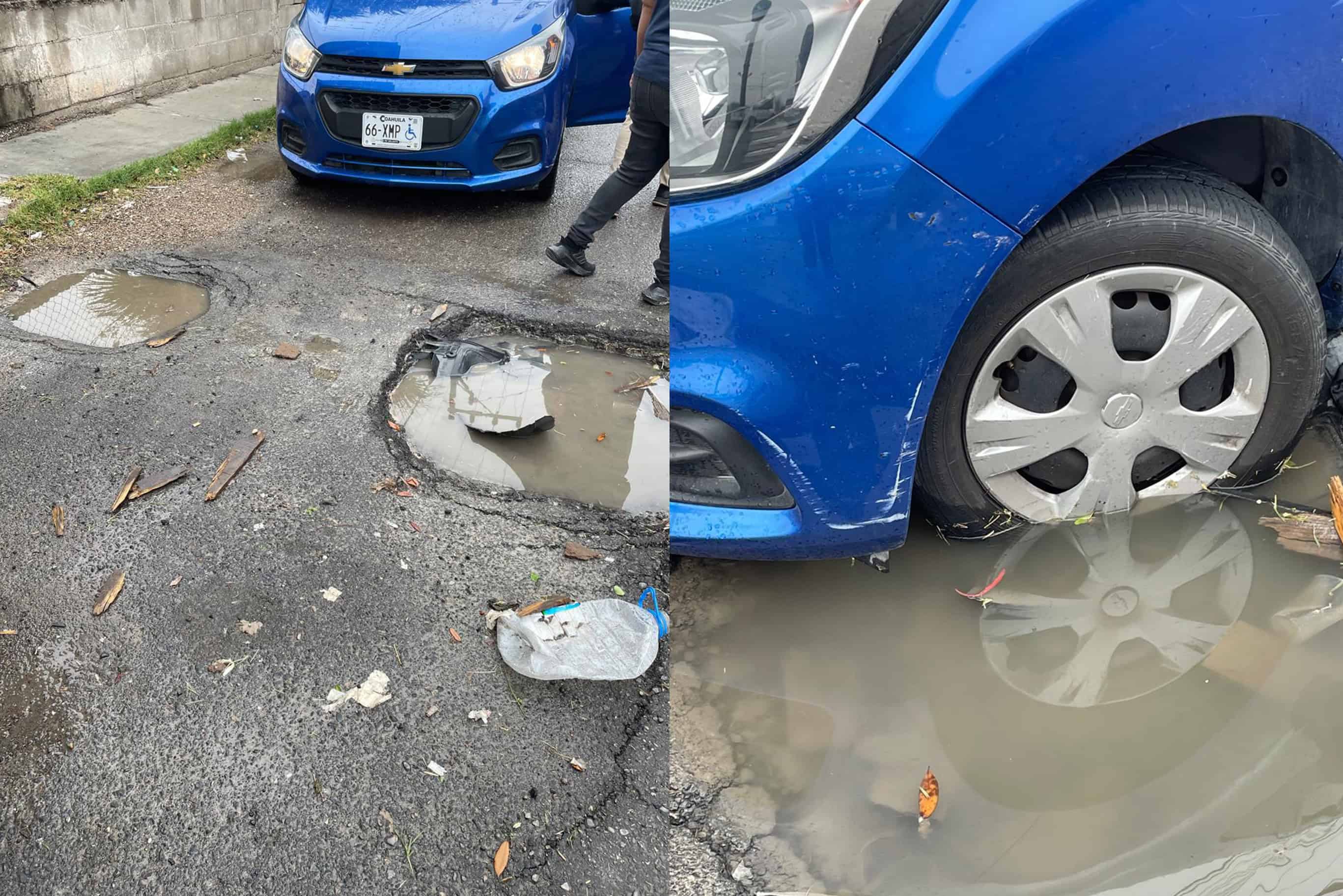 Cae veh&iacute;culo en hundimiento en Villa de Fuente