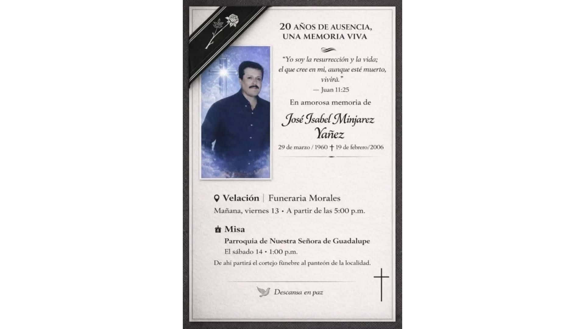 Restos de Jos&eacute; Isabel Minjarez llegan a Villa de Pal&uacute;: cierre de una tragedia