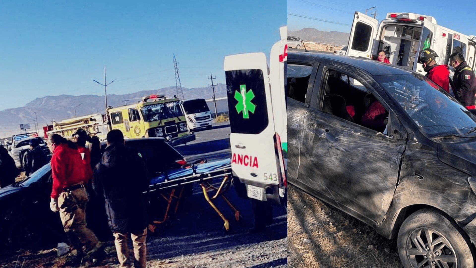 Conductor pierde el control y se sale de la carretera en el libramiento &Oacute;scar Flores Tapia