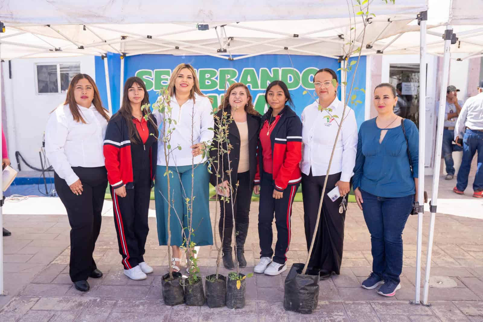 Yesica Sifuentes entrega 300 &aacute;rboles en Casta&ntilde;os para reforestar