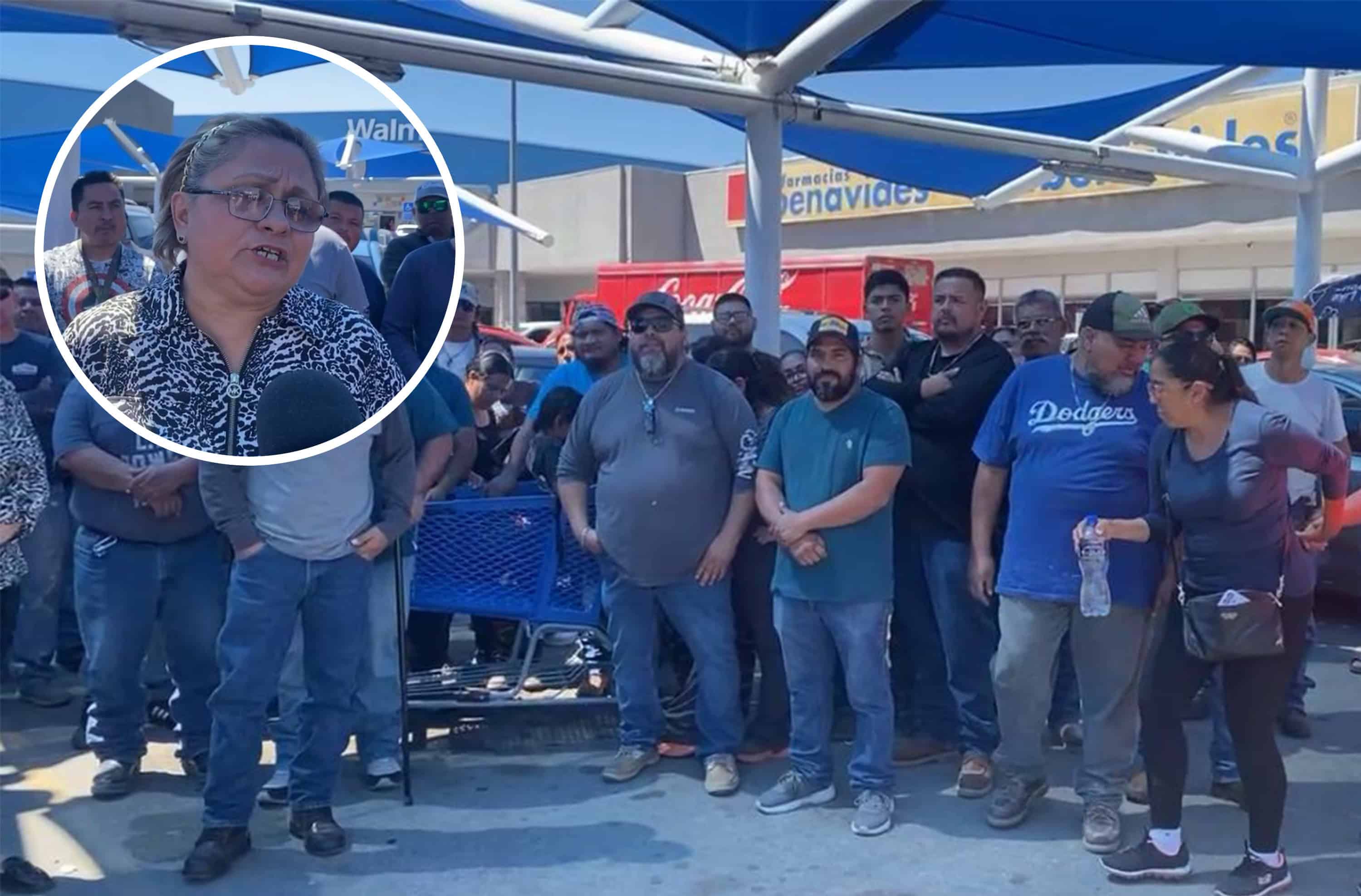 Trabajadores de Obras P&uacute;blicas se manifiestan en banco de Piedras Negras