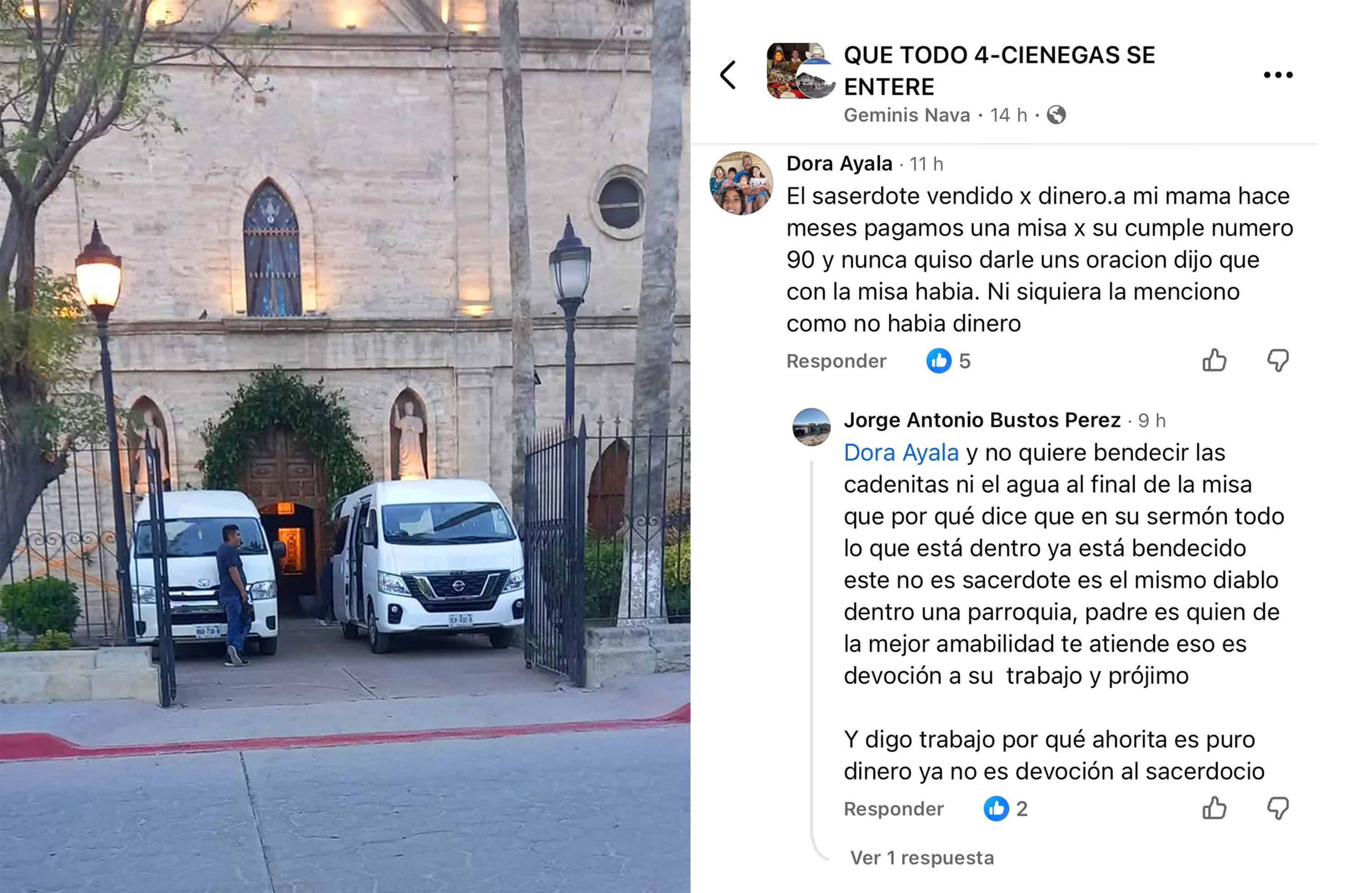 Crece indignaci&oacute;n en Cuatro Ci&eacute;negas por desorden y denuncias en la Parroquia de San Jos&eacute;