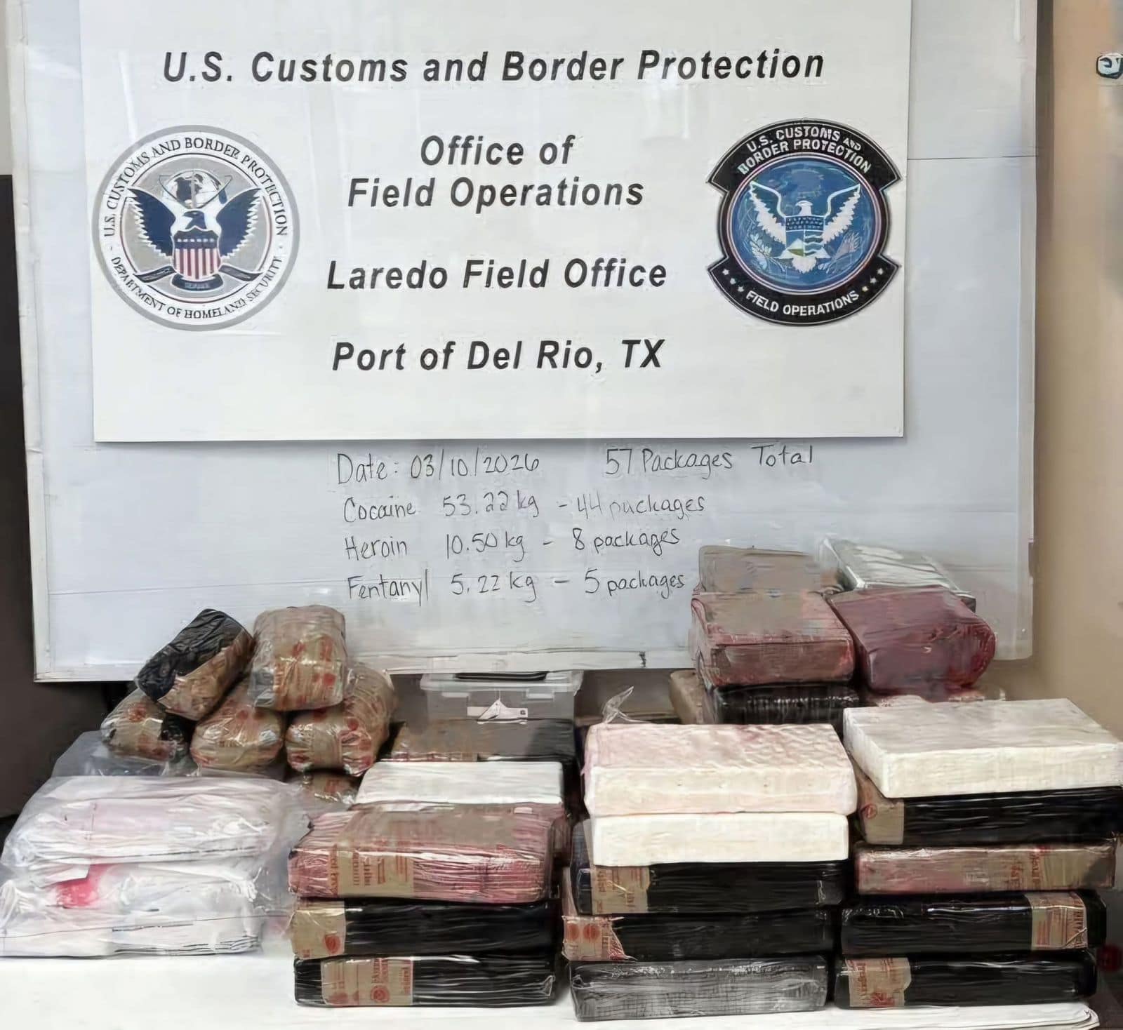 Aseguran narc&oacute;ticos por m&aacute;s de 2.2 millones de d&oacute;lares en cruce Acu&ntilde;a–Del R&iacute;o