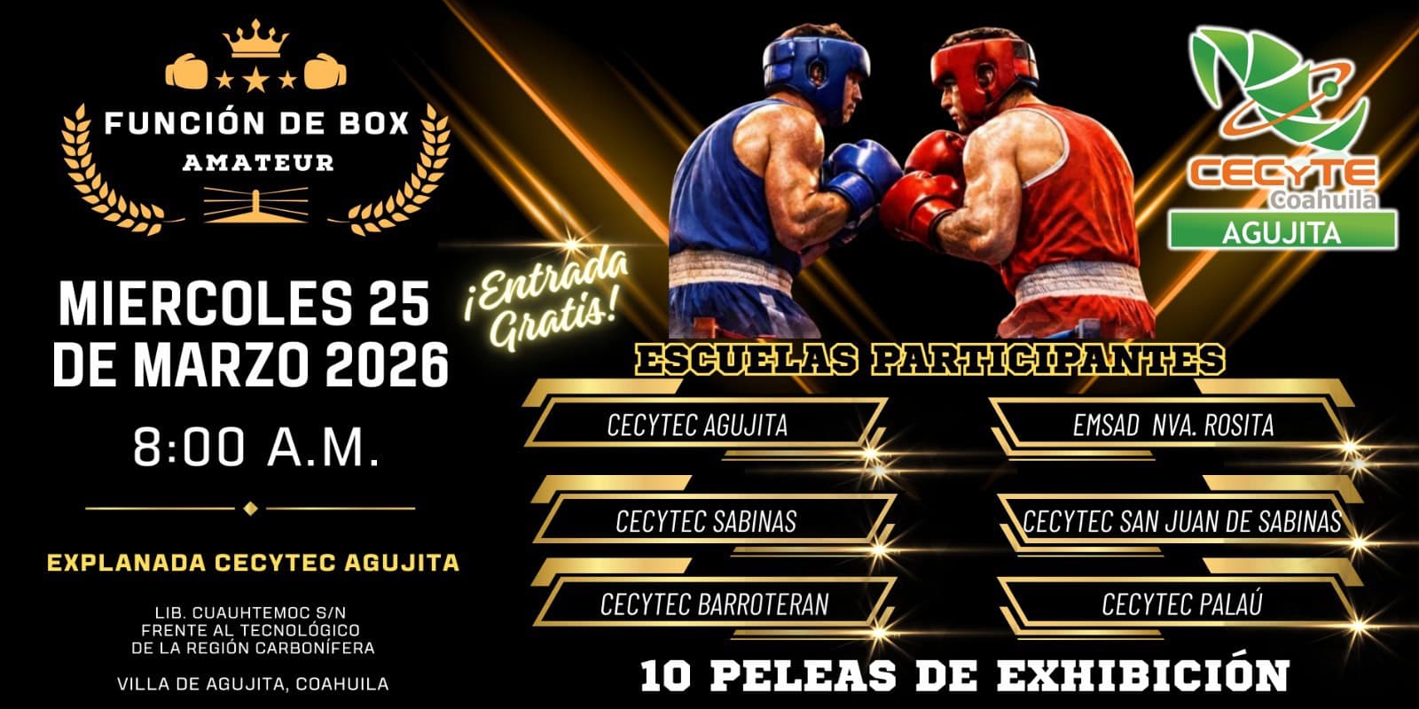 FUNCI&Oacute;N DE BOX AMATEUR REUNIR&Aacute; A ESTUDIANTES DE LA REGI&Oacute;N CARBON&Iacute;FERA