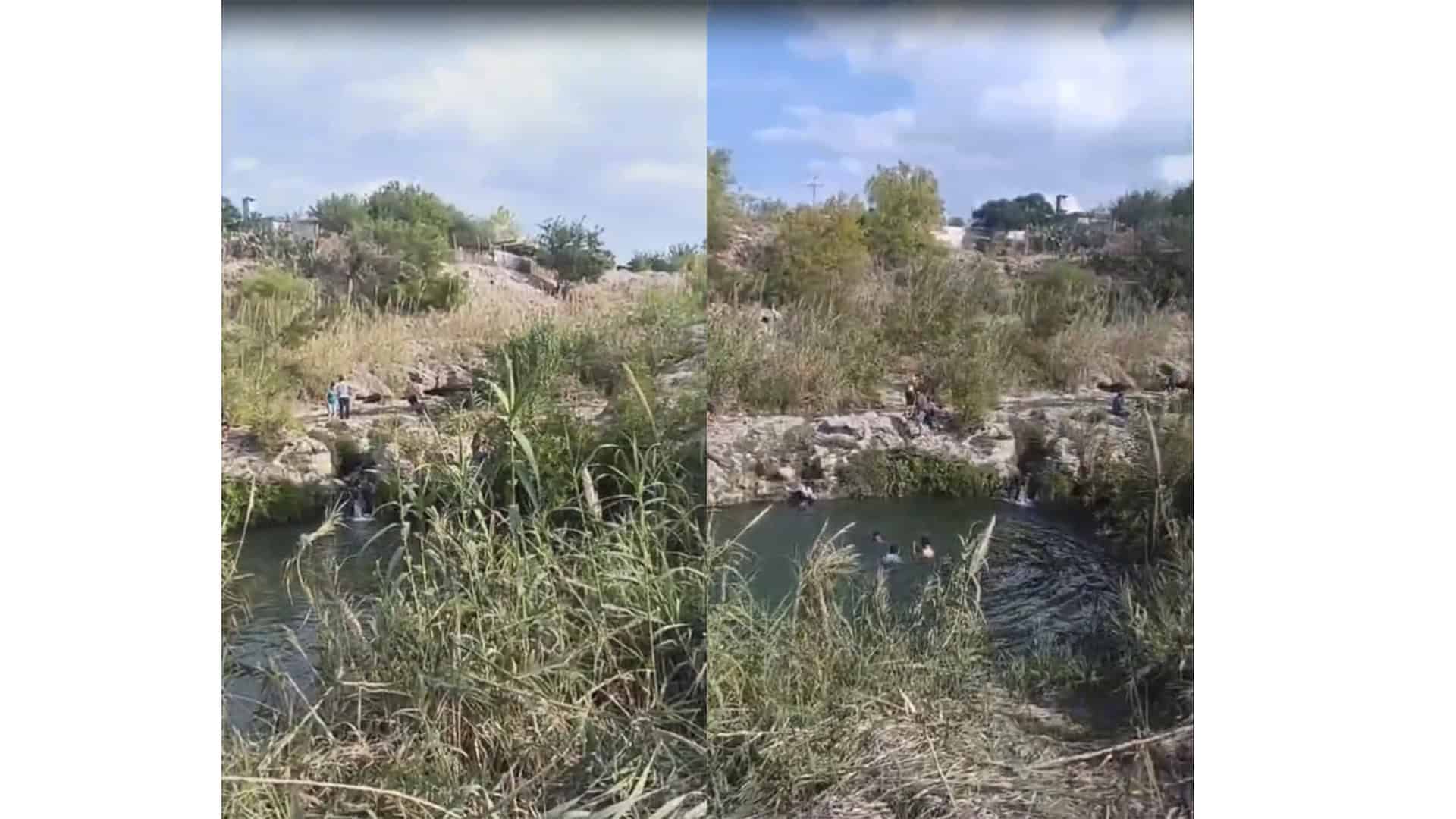 Familias disfrutan del agua en Charco San Pedro: Monclova