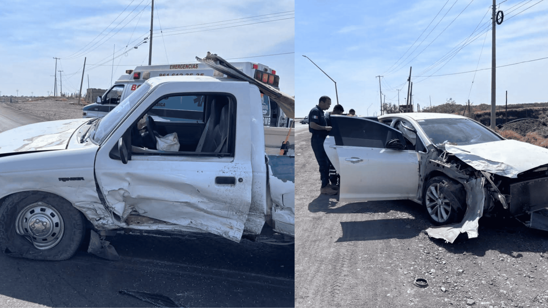 DOS PERSONAS LESIONADAS EN CHOQUE EN LA CARRETERA FEDERAL 57