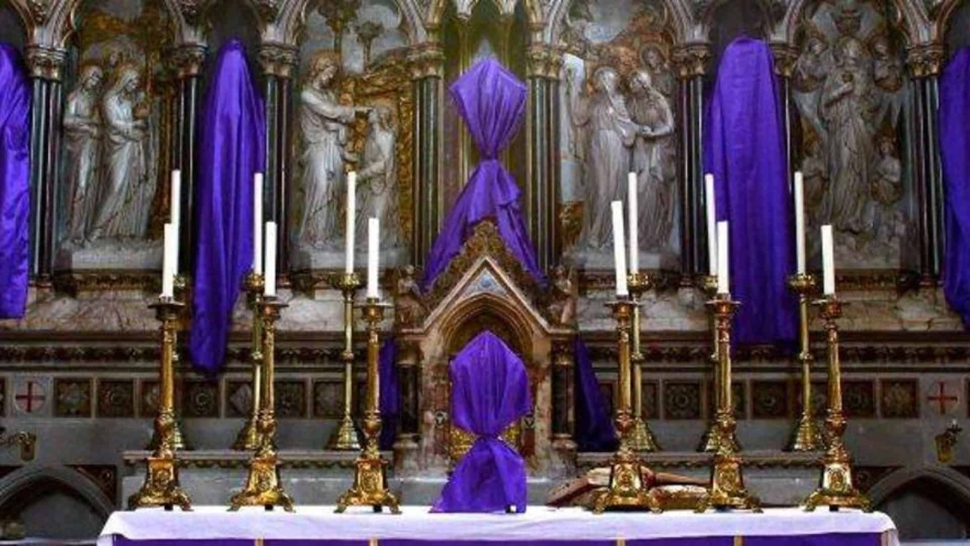 Cubrimiento de im&aacute;genes religiosas en Semana Santa en M&eacute;xico