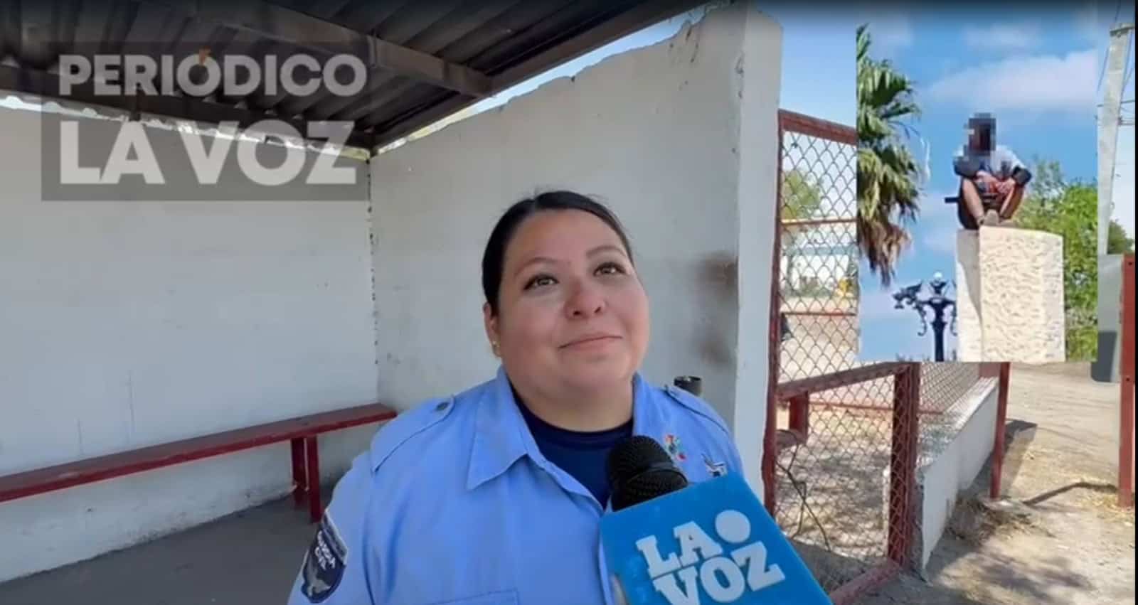 Rosa Garc&iacute;a salva a joven en monumento de M&uacute;zquiz