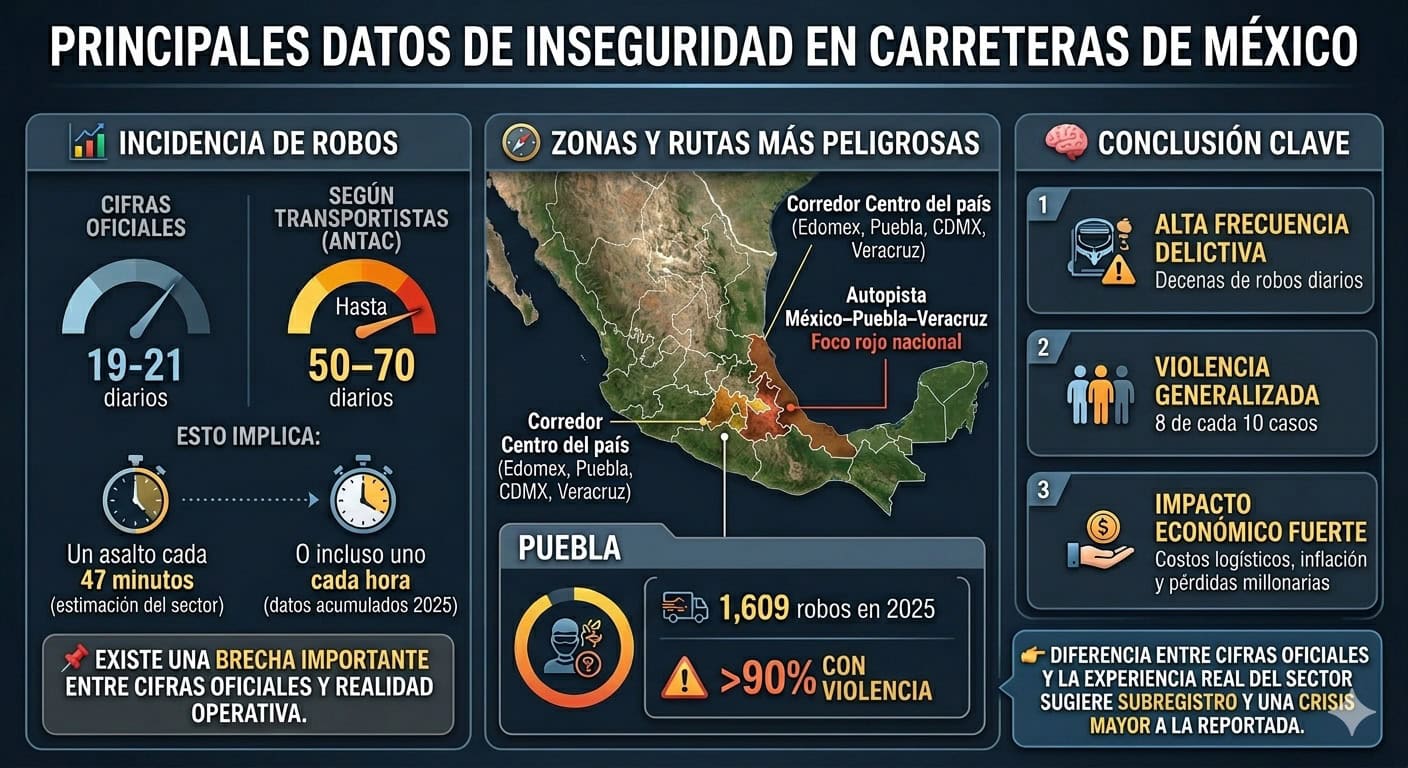 Inseguridad en carreteras afecta a transportistas, se&ntilde;ala D&aacute;vila Flores