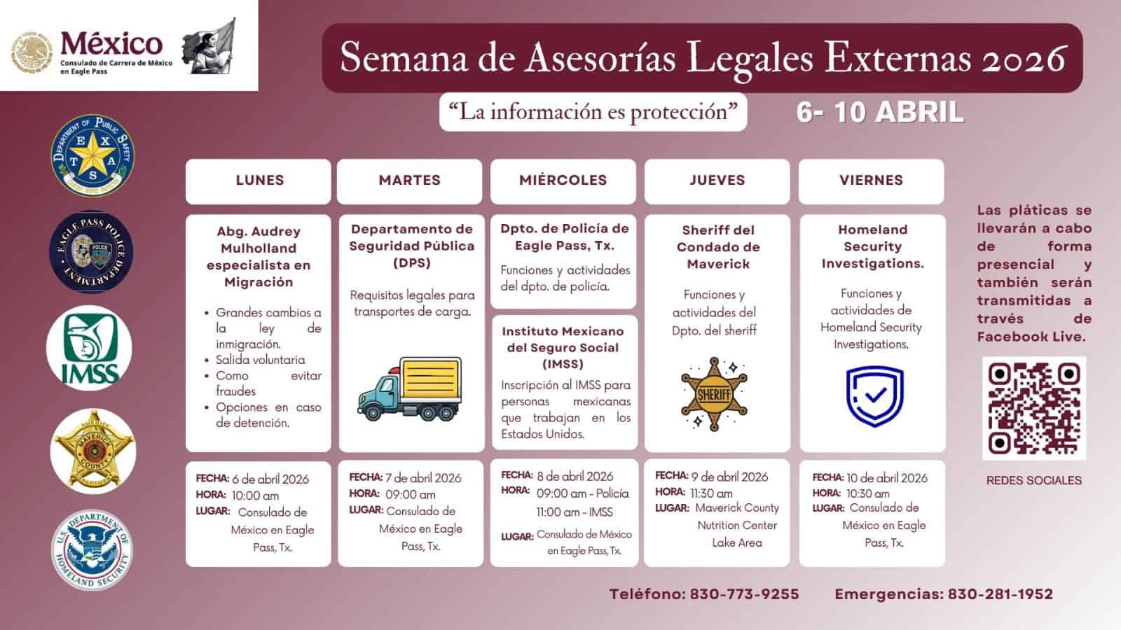 Consulado de M&eacute;xico en Eagle Pass lanza jornadas legales y financieras para connacionales