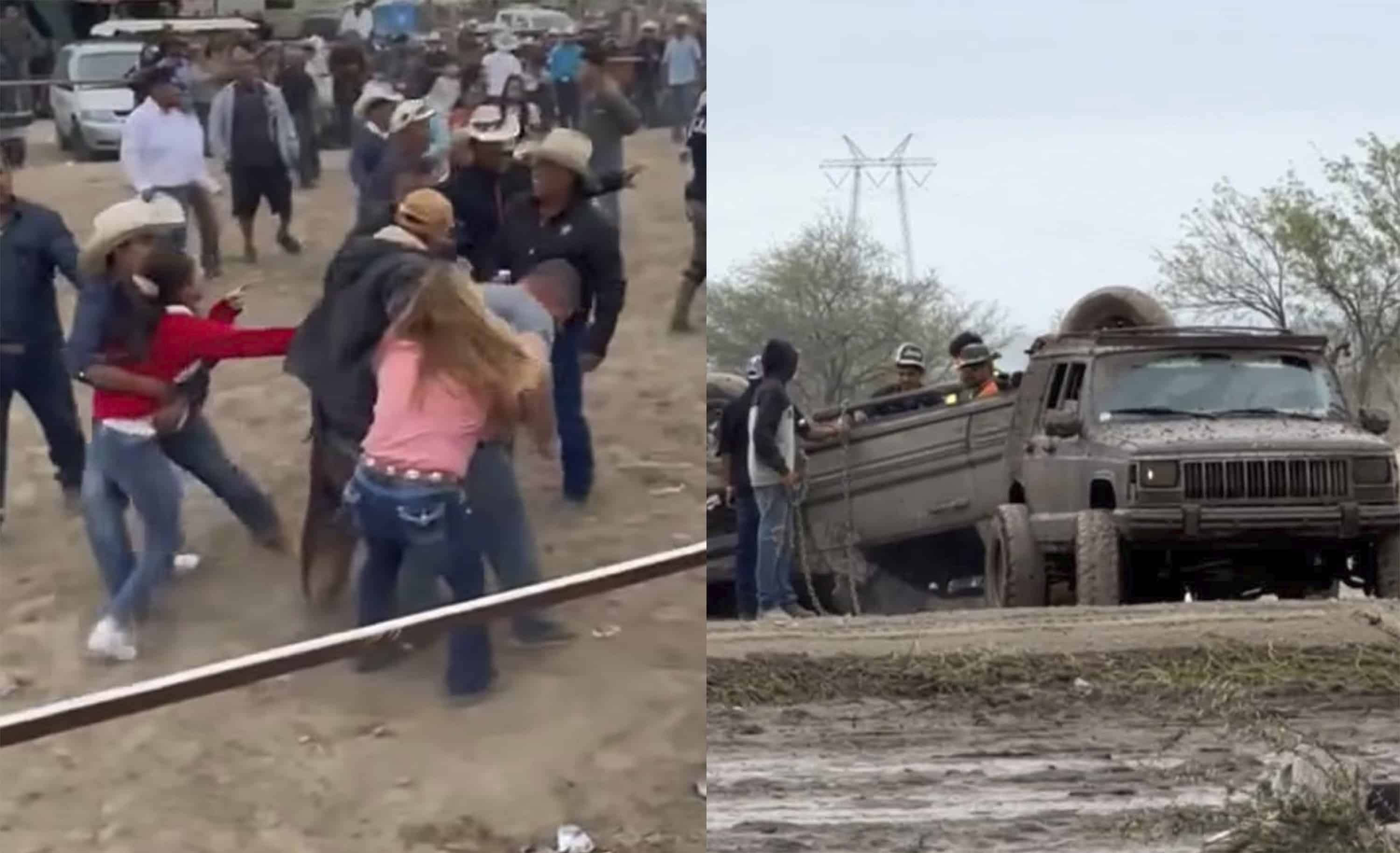 Volcadura y ri&ntilde;a alteran festejos en la regi&oacute;n de los Cinco Manantiales