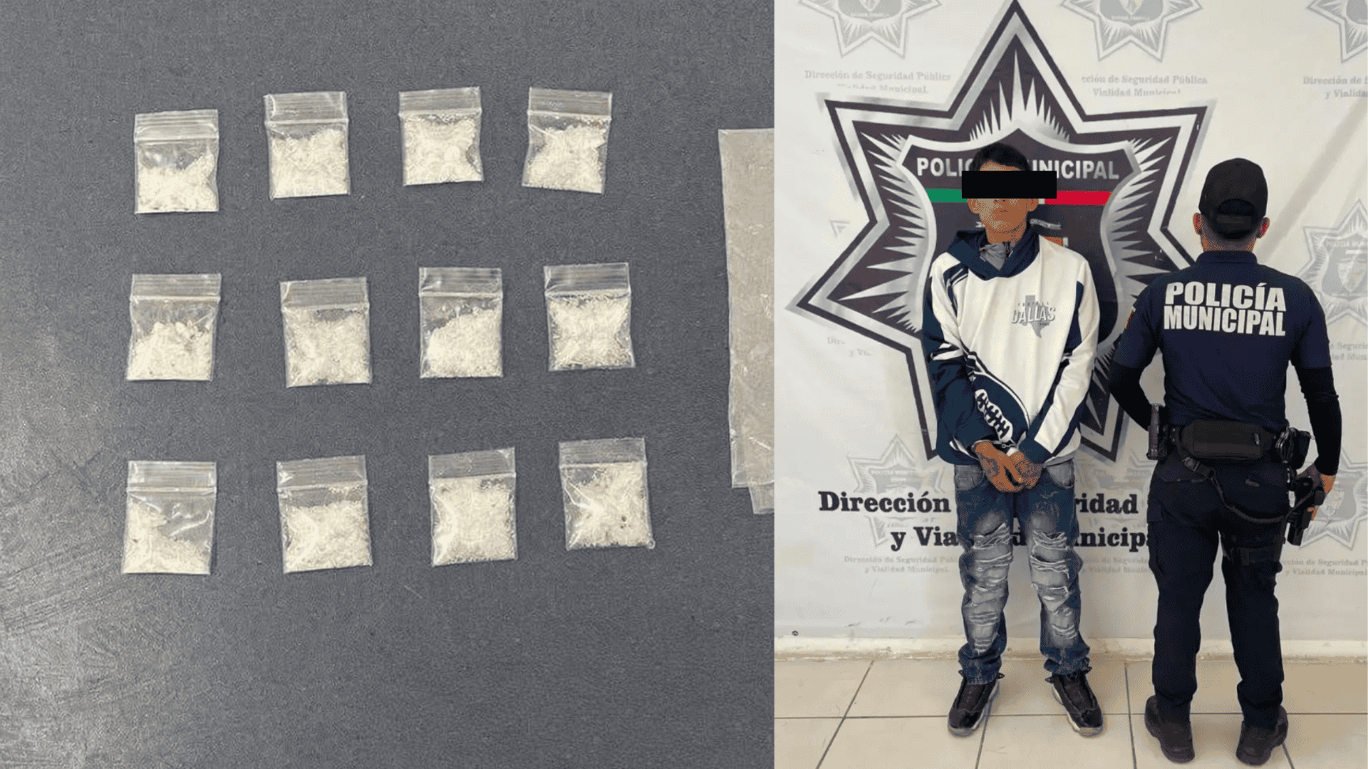 Aseguran a joven con doce dosis de sustancias il&iacute;citas.