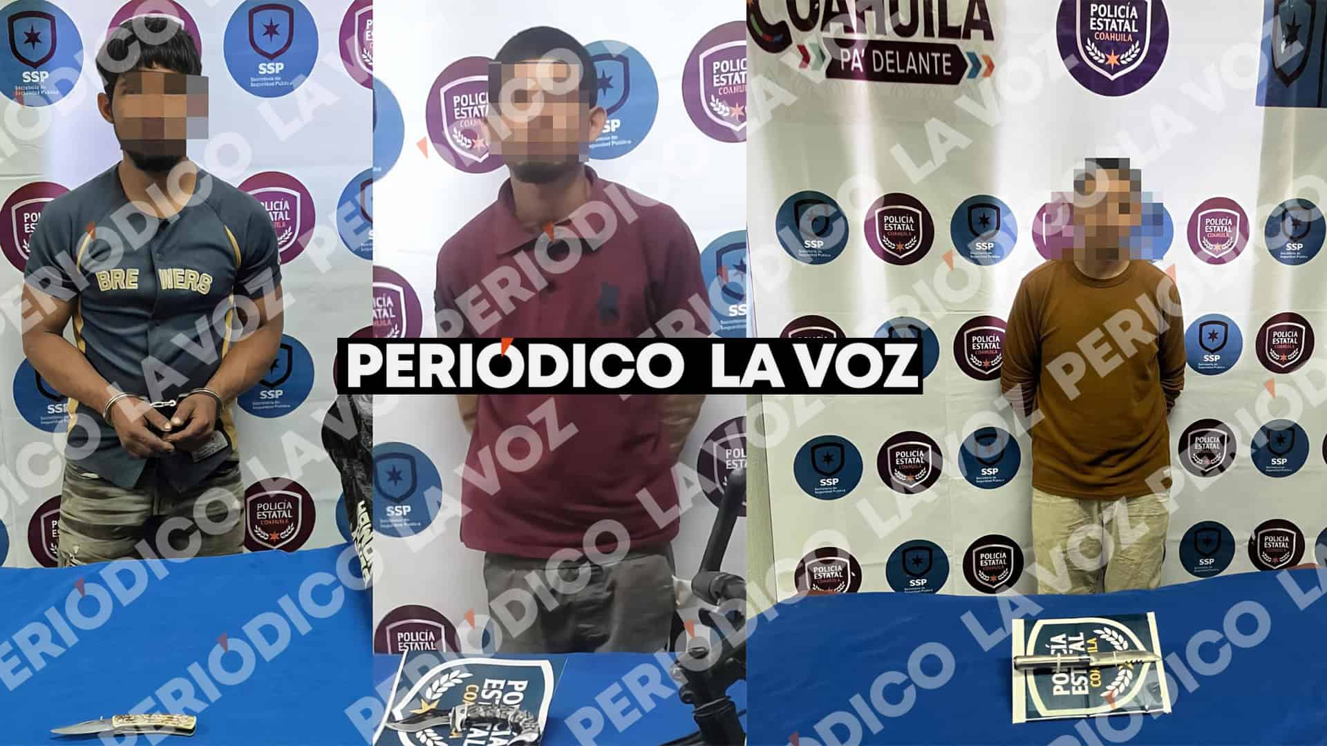 Tres hombres detenidos en Frontera por portar armas blancas