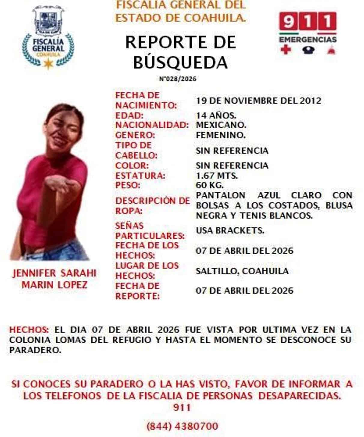 Operativos activos para localizar a dos adolescentes desaparecidas en Saltillo