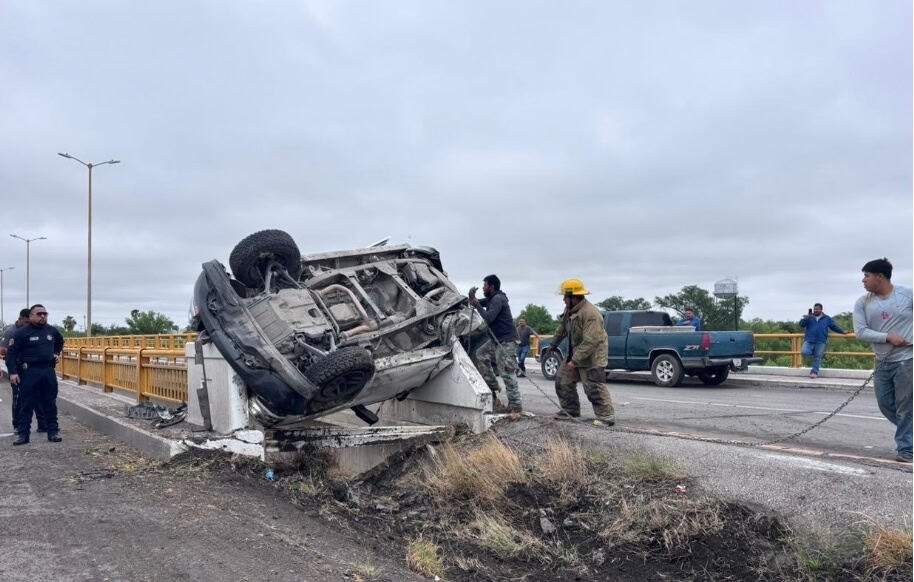 Aparatoso accidente en la carretera federal 57 deja un lesionado en sabinas