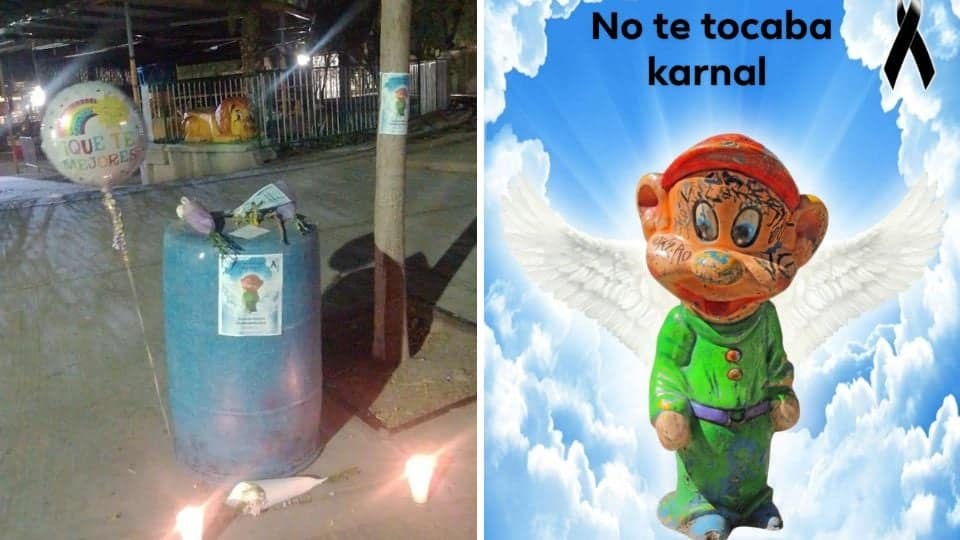 Altar en Saltillo: Tont&iacute;n atrae curiosos tras su destrucci&oacute;n