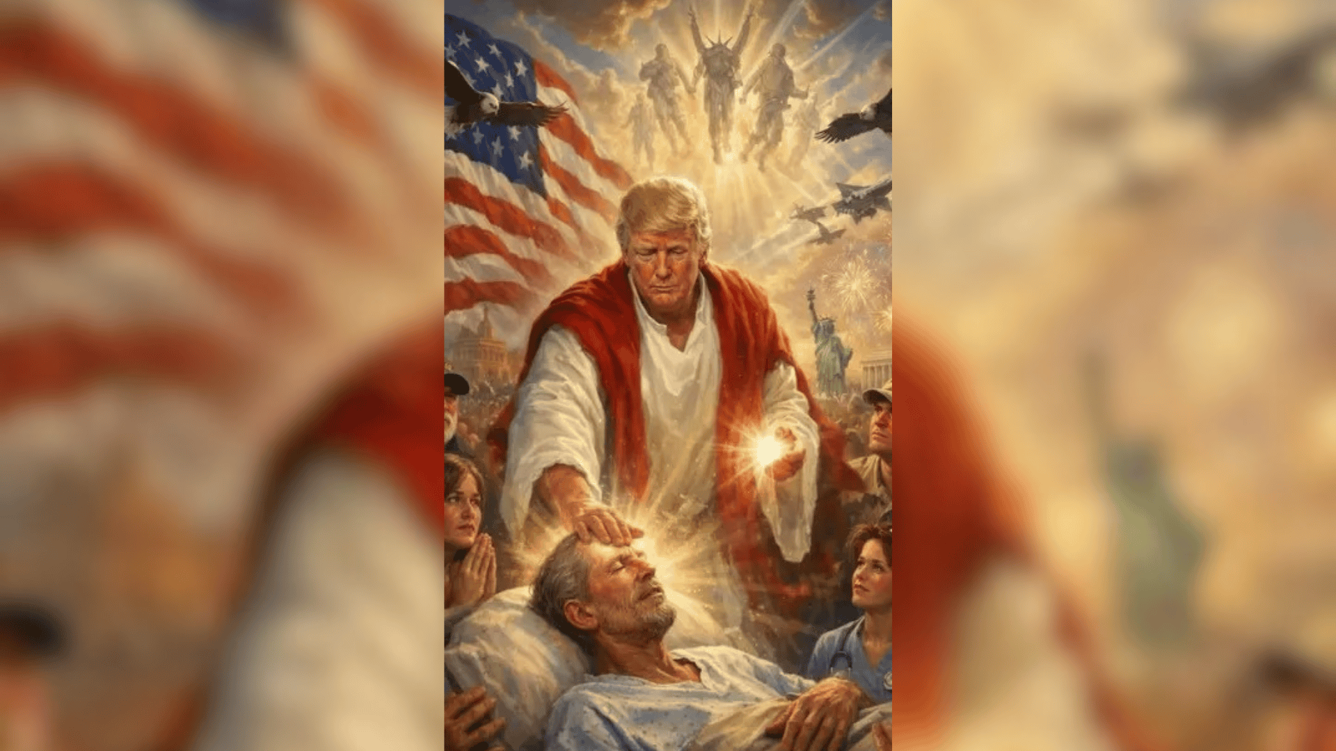 Donald Trump es representado como Jesucristo en imagen pol&eacute;mica