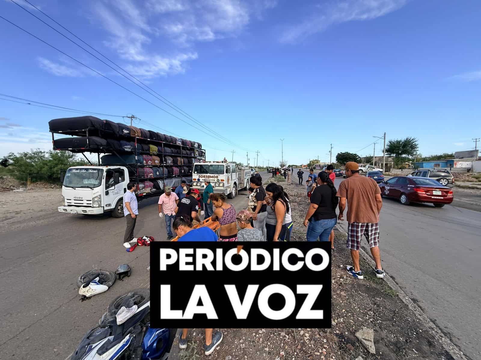 Accidente vial en Nueva Rosita: motociclista herido