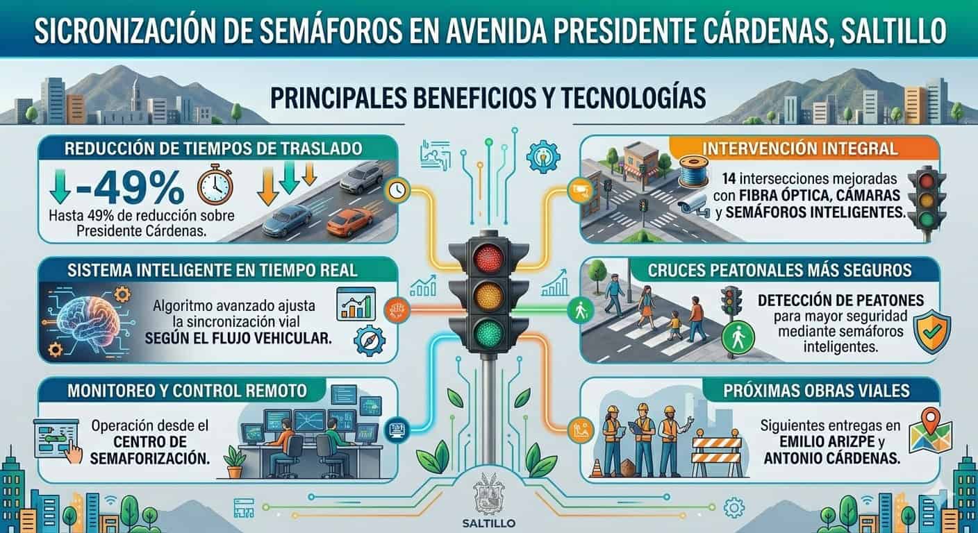 Javier D&iacute;az Gonz&aacute;lez presenta modernizaci&oacute;n vial en Saltillo: mejora la movilidad