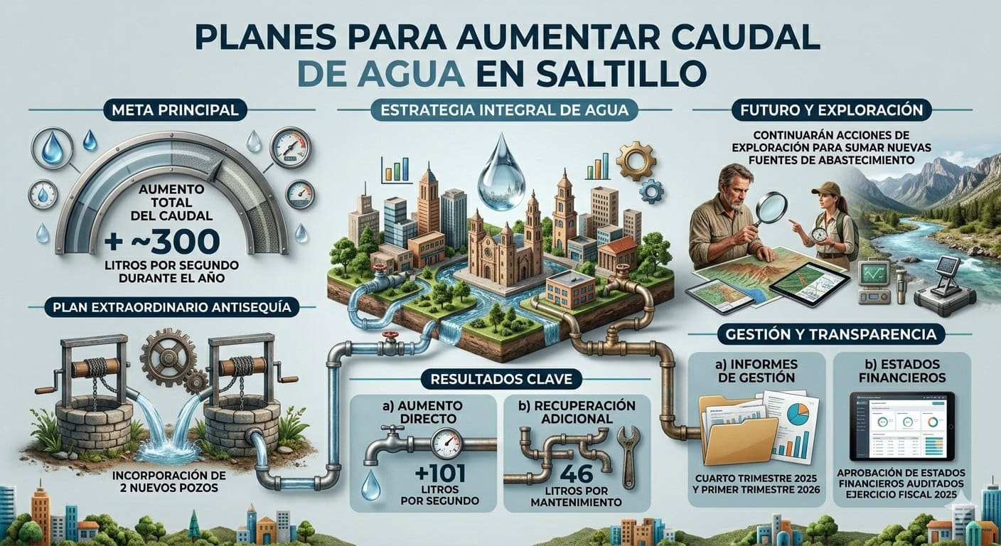 Plan Extraordinario Antisequ&iacute;a incrementa caudal de agua en Saltillo