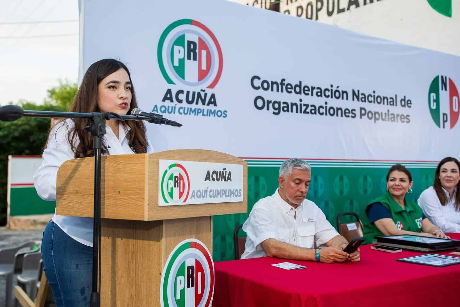 Karla S&aacute;nchez asume dirigencia de la CNOP en Acu&ntilde;a con llamado a la unidad