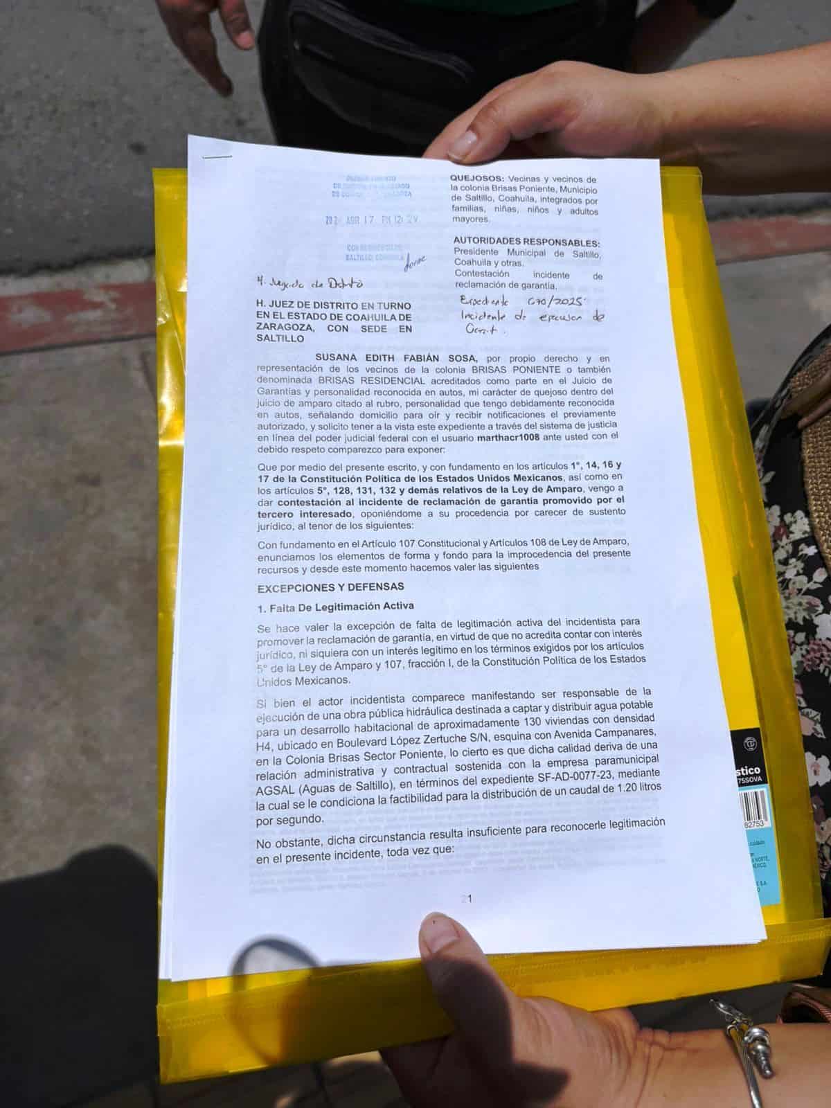 Vecinos de Saltillo se manifiestan en Poder Judicial por proyecto ambiental