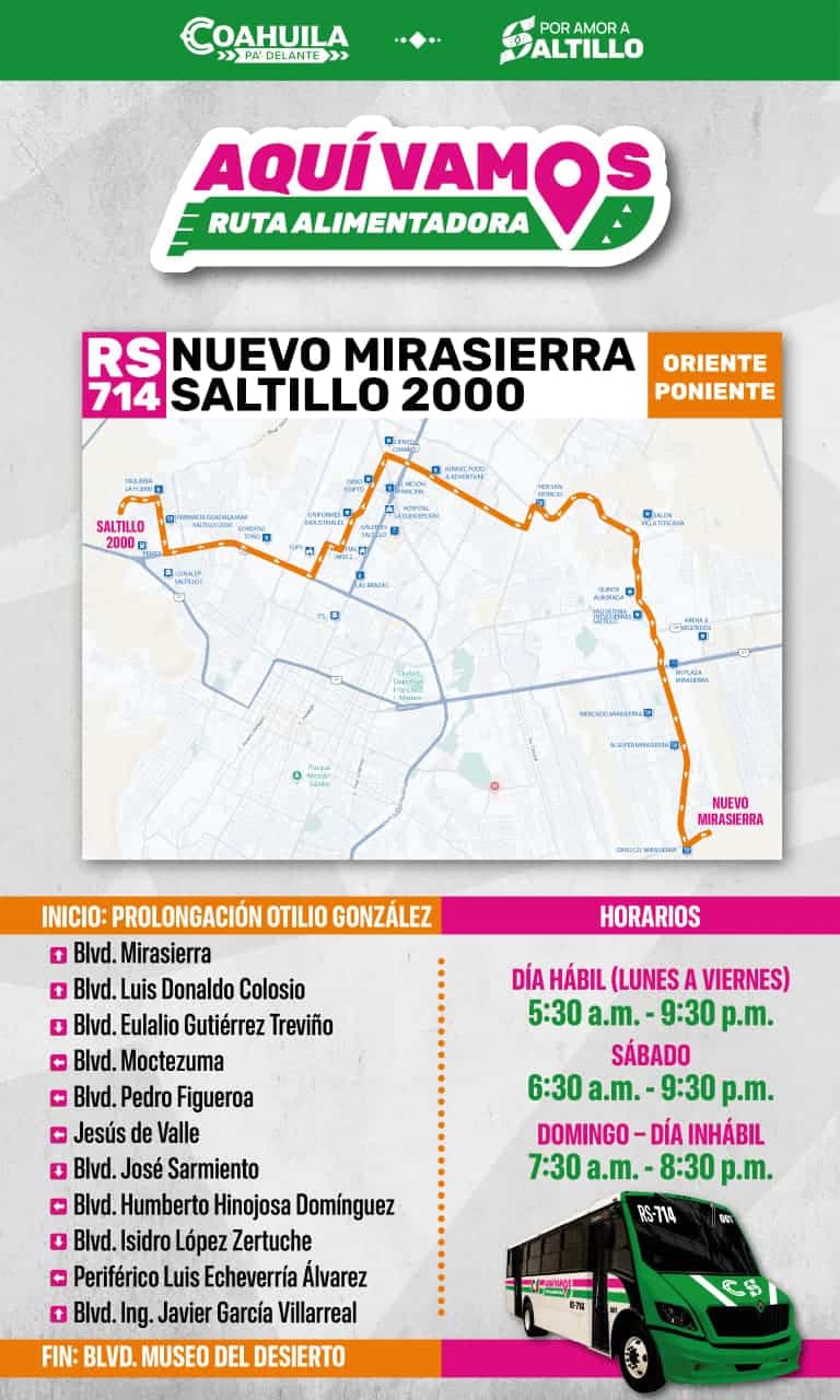 Arranca hoy Saltillo ruta alimentadora