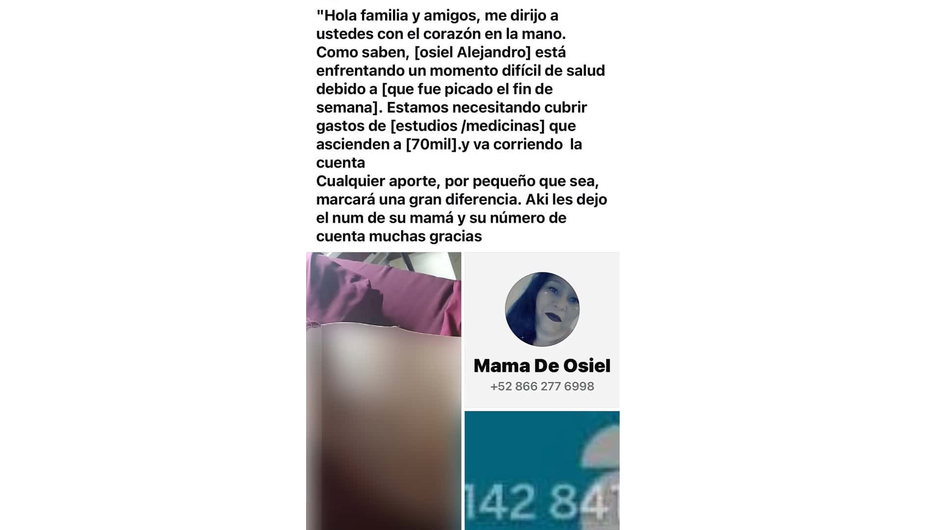 Familiares solicitan apoyo econ&oacute;mico para joven acuchillado en M&uacute;zquiz