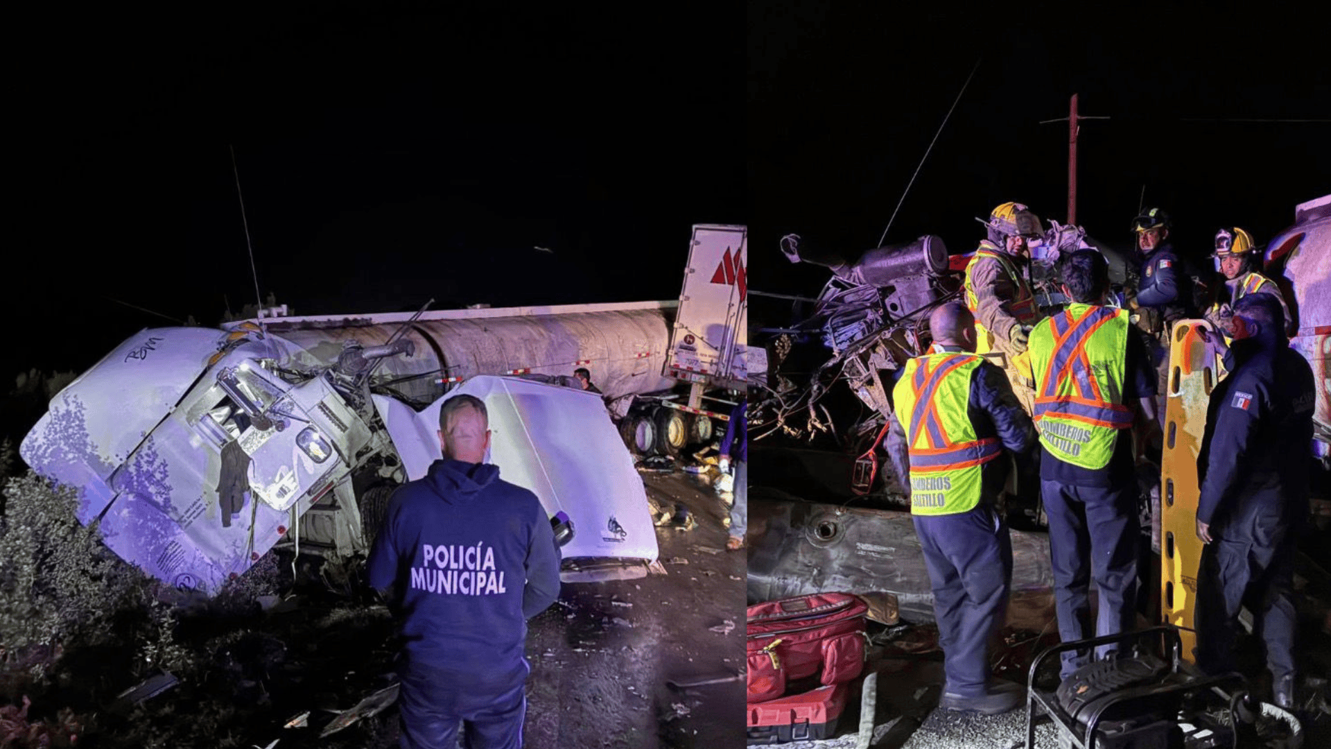 Choque entre tr&aacute;ileres bloquea la carretera 57 libre; reportan dos heridos