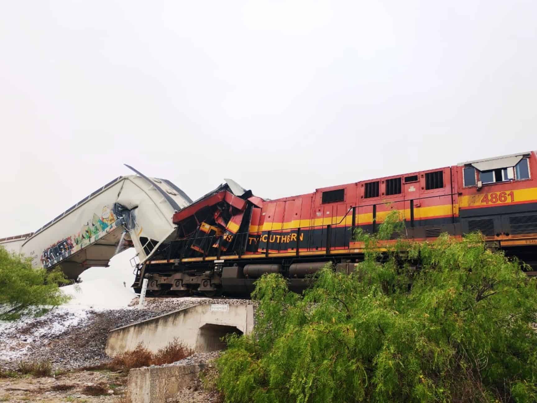 Choque de trenes en Saltillo: saldo de dos heridos