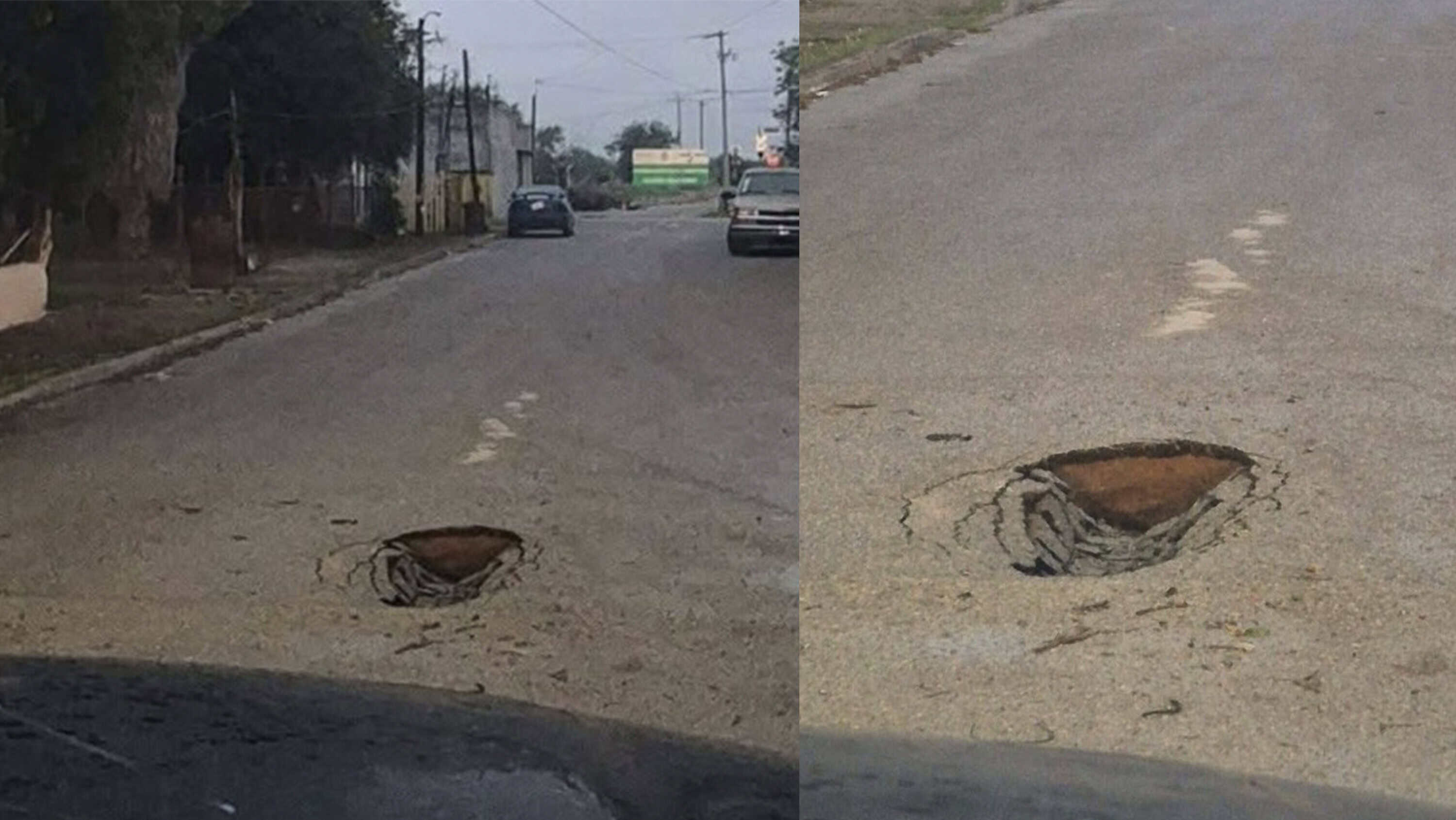 Hundimiento en calles de Allende pone en riesgo a automovilistas