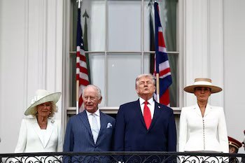 Rey Carlos III y Donald Trump se encuentran en visita de Estado