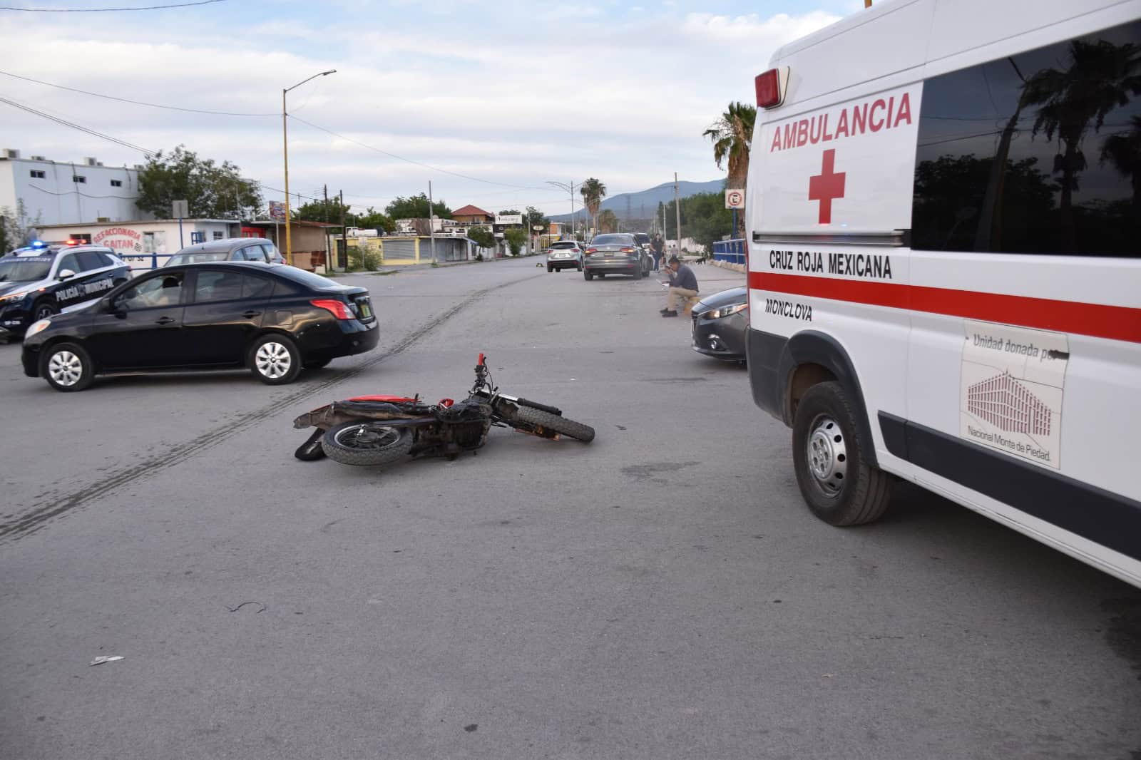Choque en avenida Obrero Unido deja biker herido en Coahuila