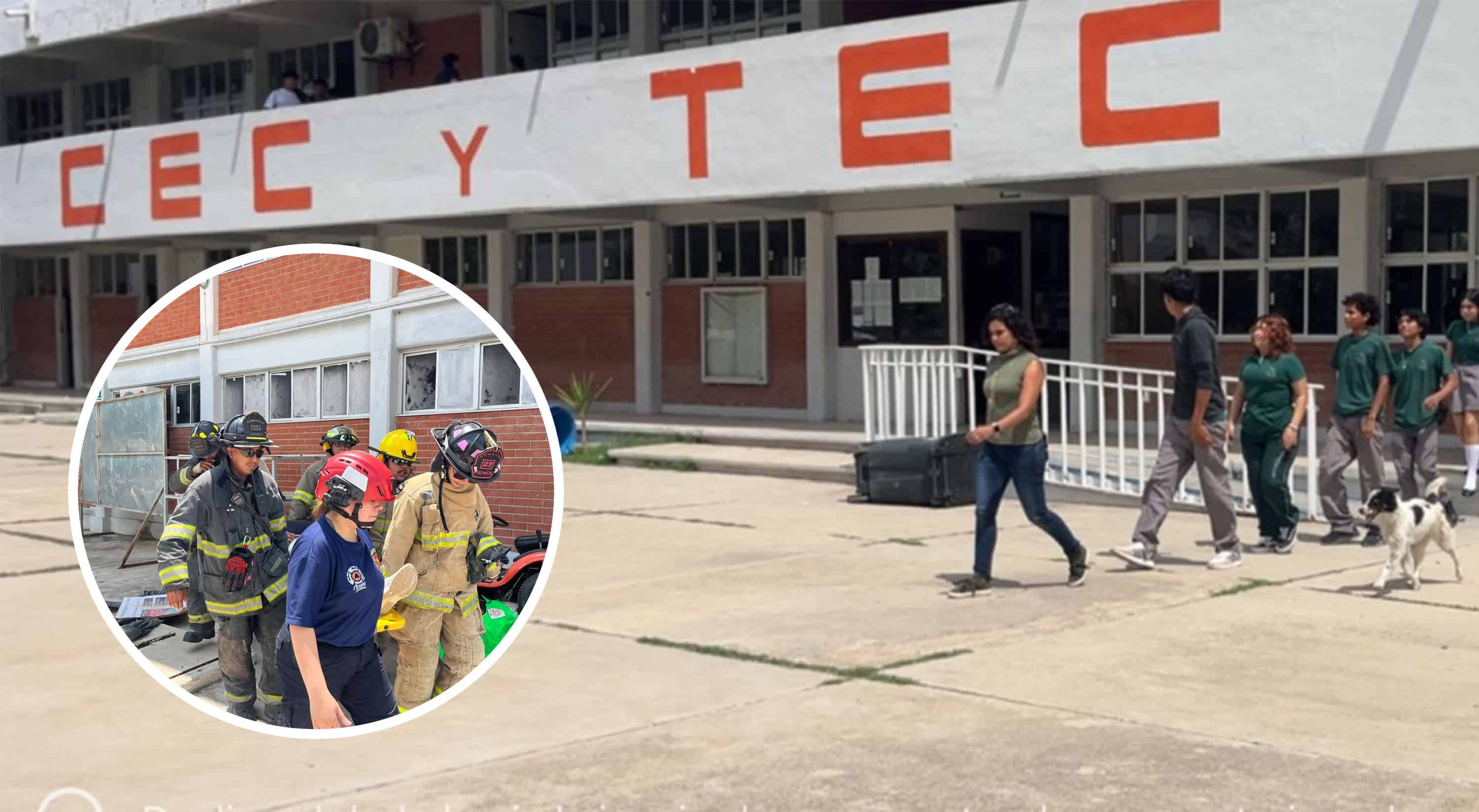 Realizan simulacro por tornado en Cecytec Acu&ntilde;a con participaci&oacute;n de cuerpos de emergencia