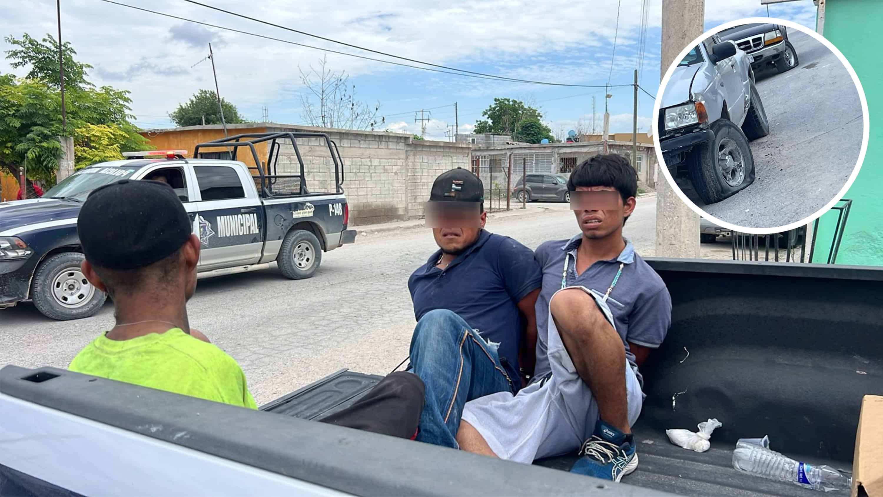 Caen tres por ponchar llantas en la colonia San Antonio de Ciudad Acu&ntilde;a