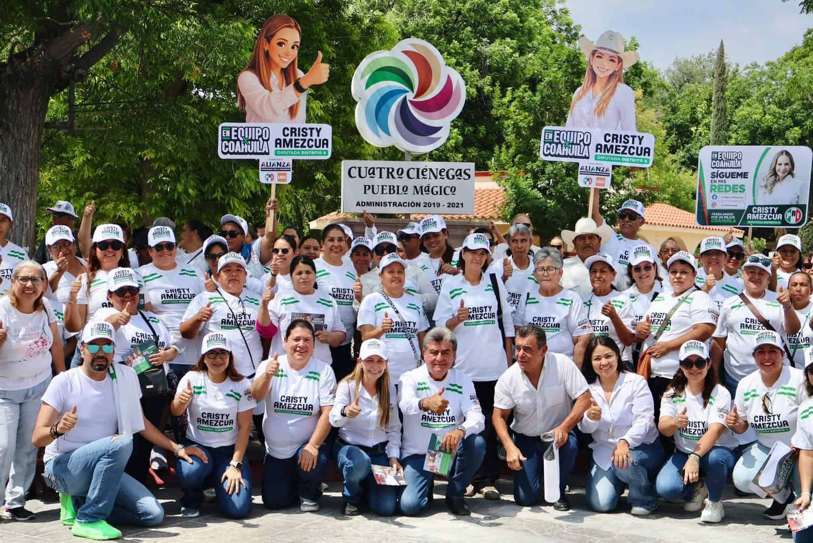 Cristy Amezcua presenta propuestas para Cuatro Ci&eacute;negas: seguridad y turismo