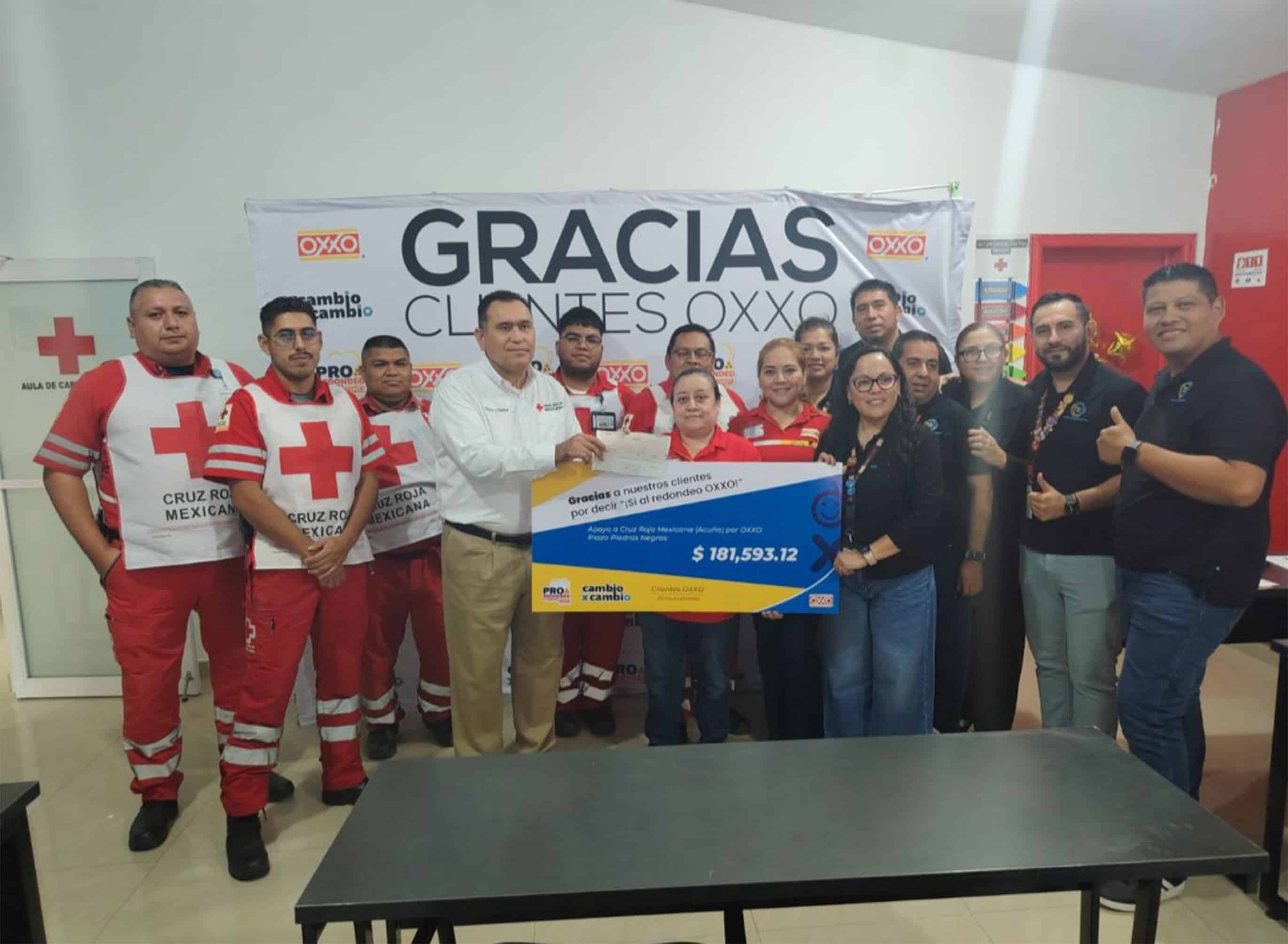 Cruz Roja Acu&ntilde;a recibe m&aacute;s de 181 mil pesos de campa&ntilde;a de redondeo de Oxxo