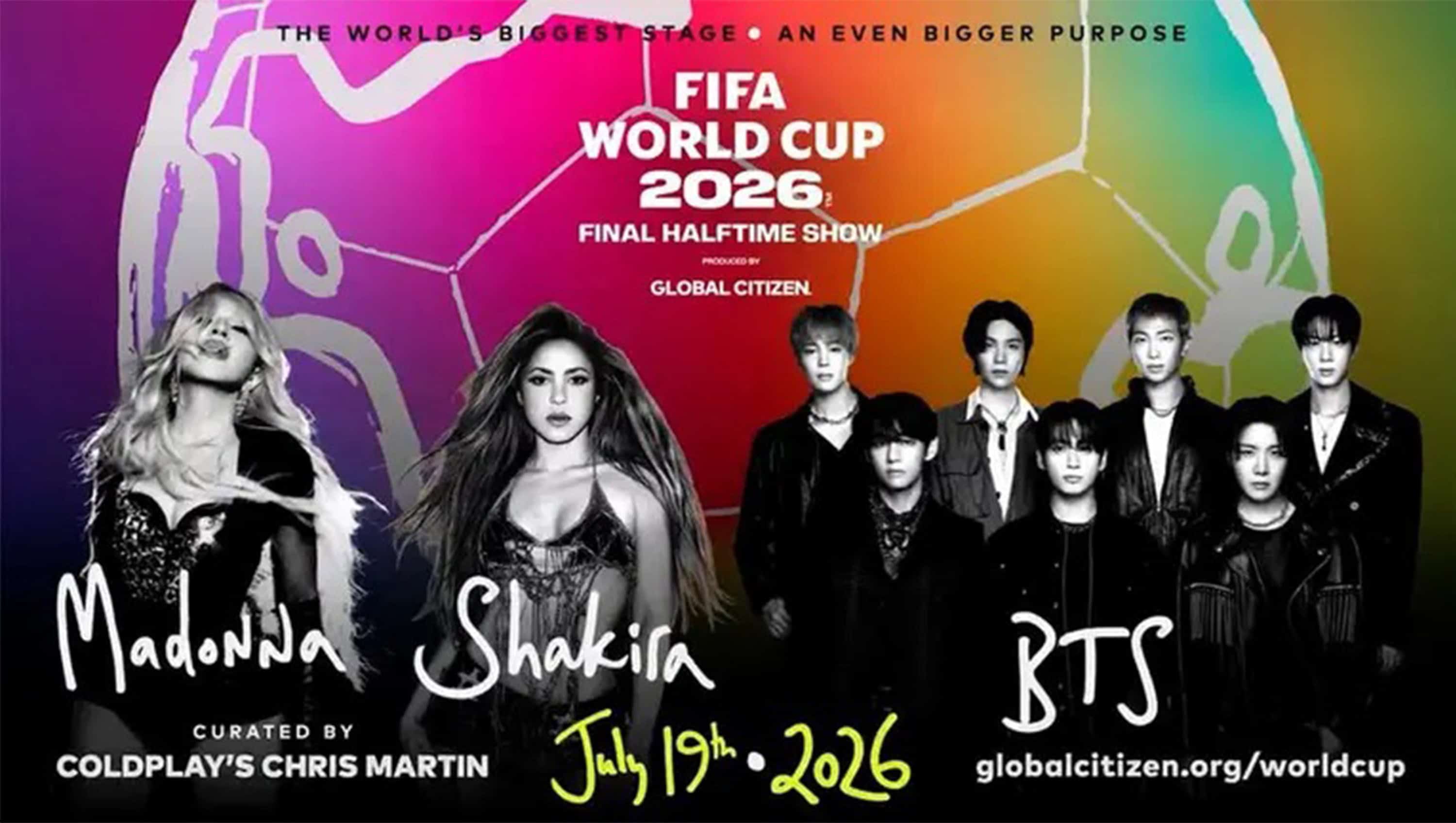 HIST&Oacute;RICO: Madonna, Shakira y BTS protagonizar&aacute;n espect&aacute;culo en final de la Copa del Mundo 2026