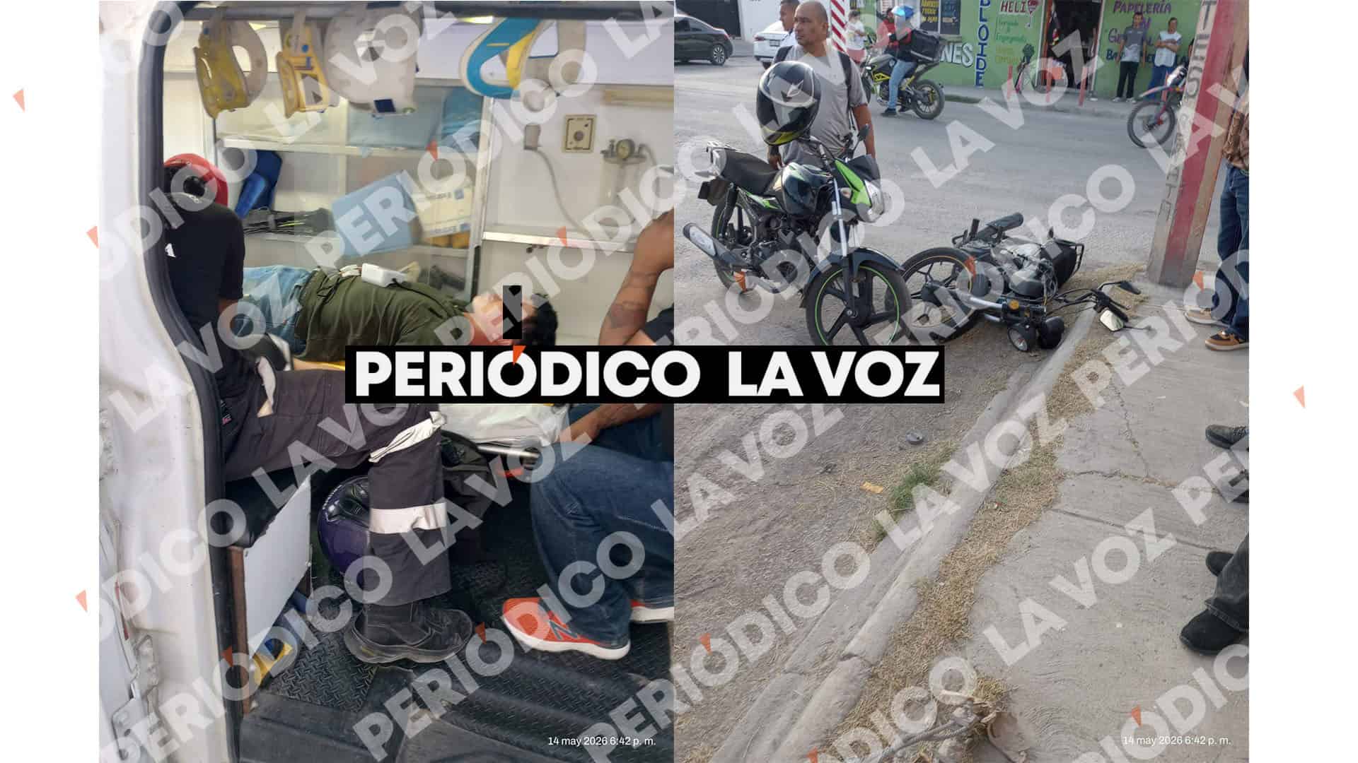 Motociclista &Aacute;ngel Reyna resulta herido en accidente en Monclova