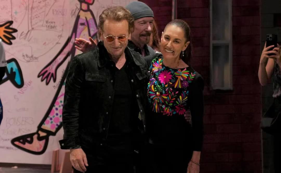 &iquest;U2 ya hace campa&ntilde;a? Sheinbaum presume a Bono como &acute;vocero mundial&acute; de la transformaci&oacute;n y estallan las cr&iacute;ticas