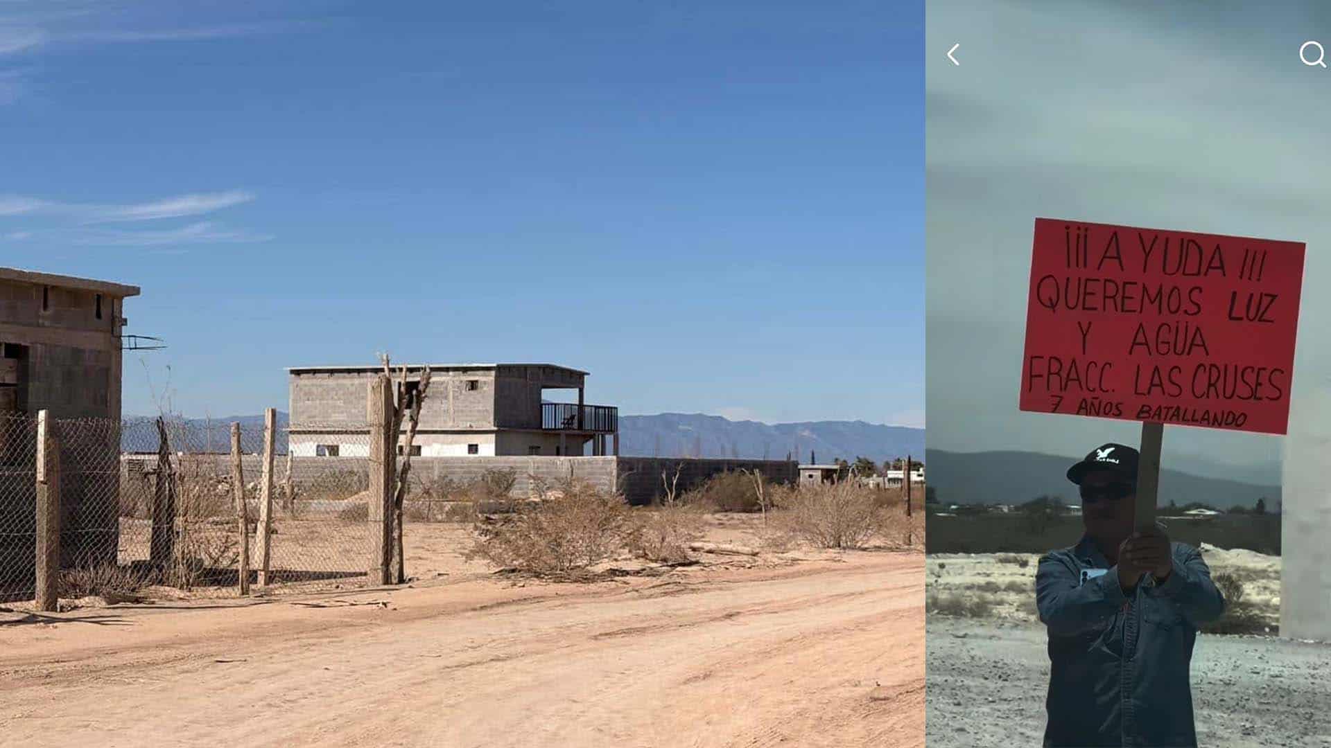 Habitantes de Las Cruces protestan por falta de servicios en Frontera
