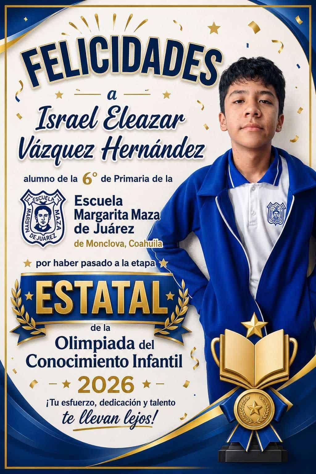 Israel V&aacute;zquez Hern&aacute;ndez se prepara para la competencia estatal en Saltillo