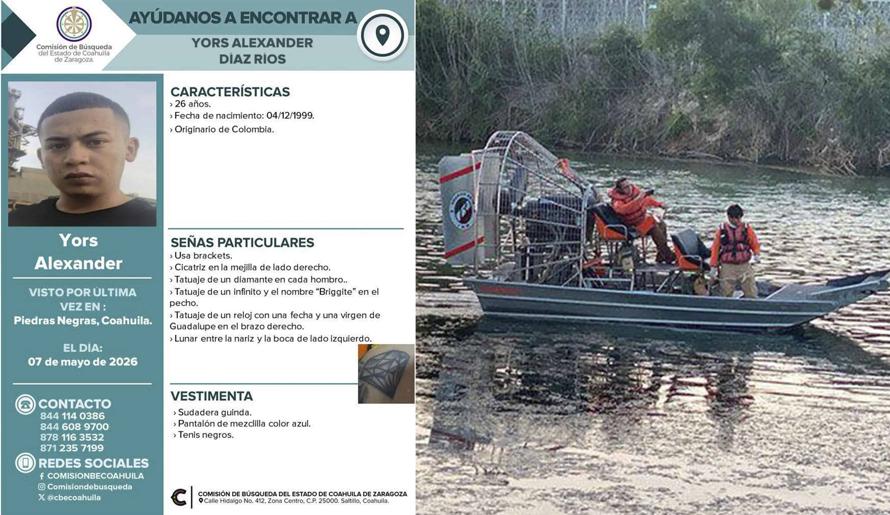 Identifican a migrante colombiano hallado sin vida en el R&iacute;o Bravo