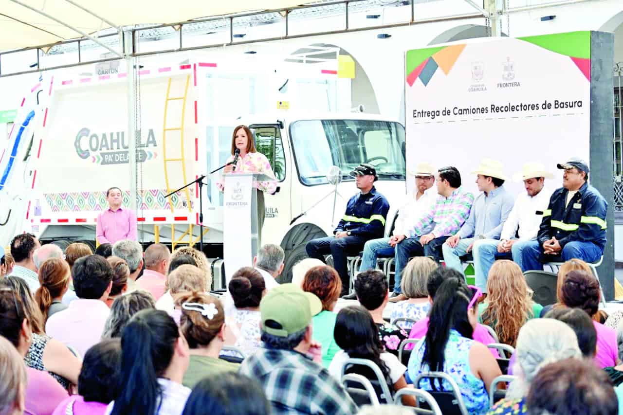Frontera recibe nuevas unidades de camiones recolectores de basura